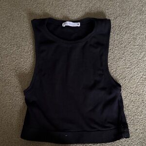 Zara Midnight Black Sleeveless Muscle Tee